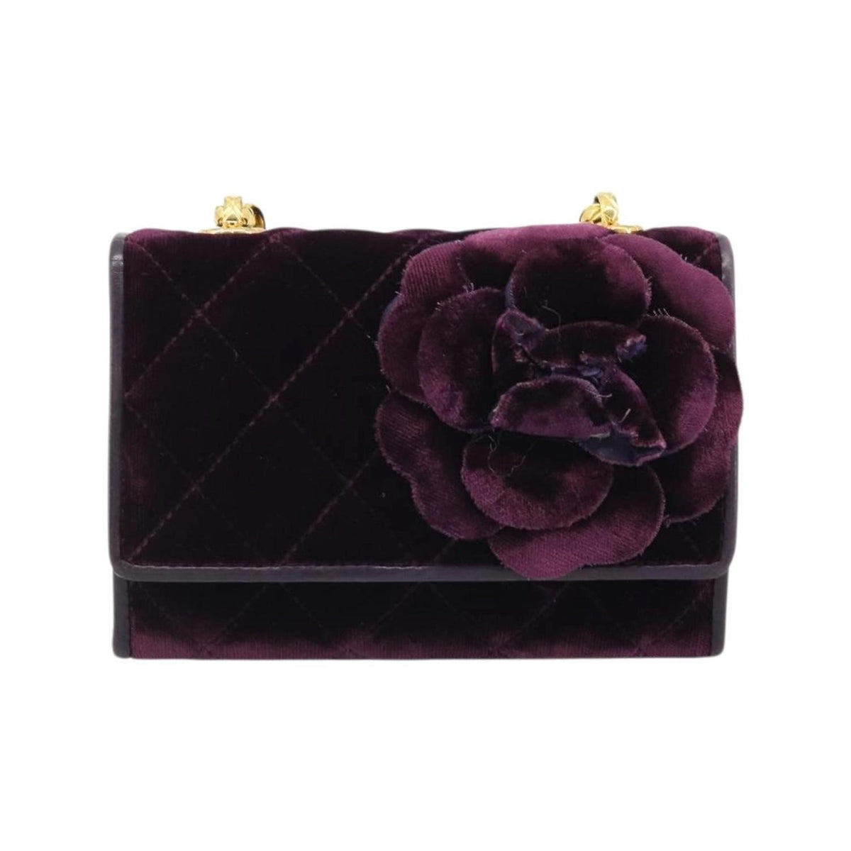 Sac À Main Chanel Wallet On Chain Velvet - Violet