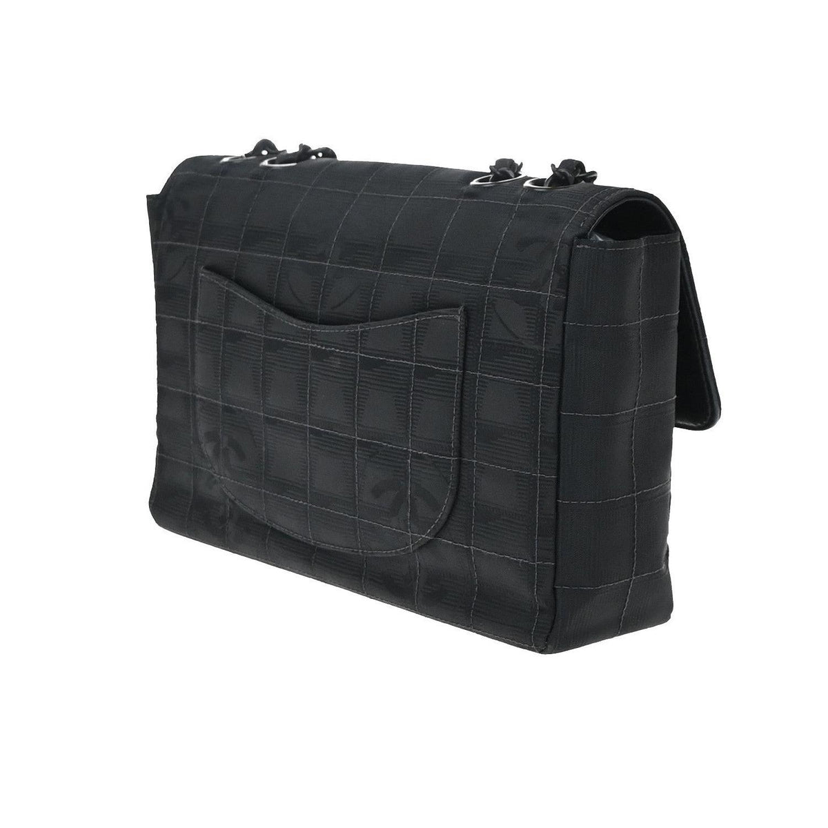 Sac Porté Épaule Chanel Travel Line Flap Medium Nylon - Noir