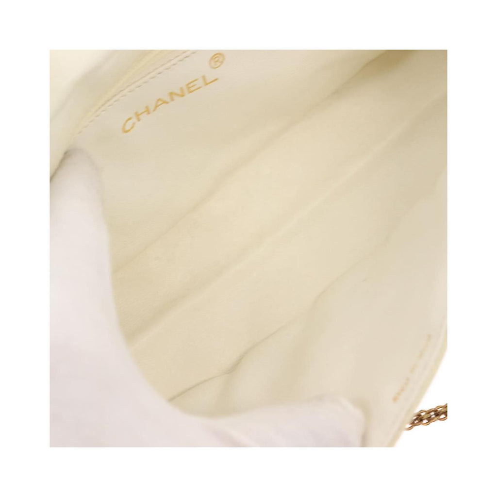 Pochette Chanel Full Flap Wallet On Chain Cuir - Blanc