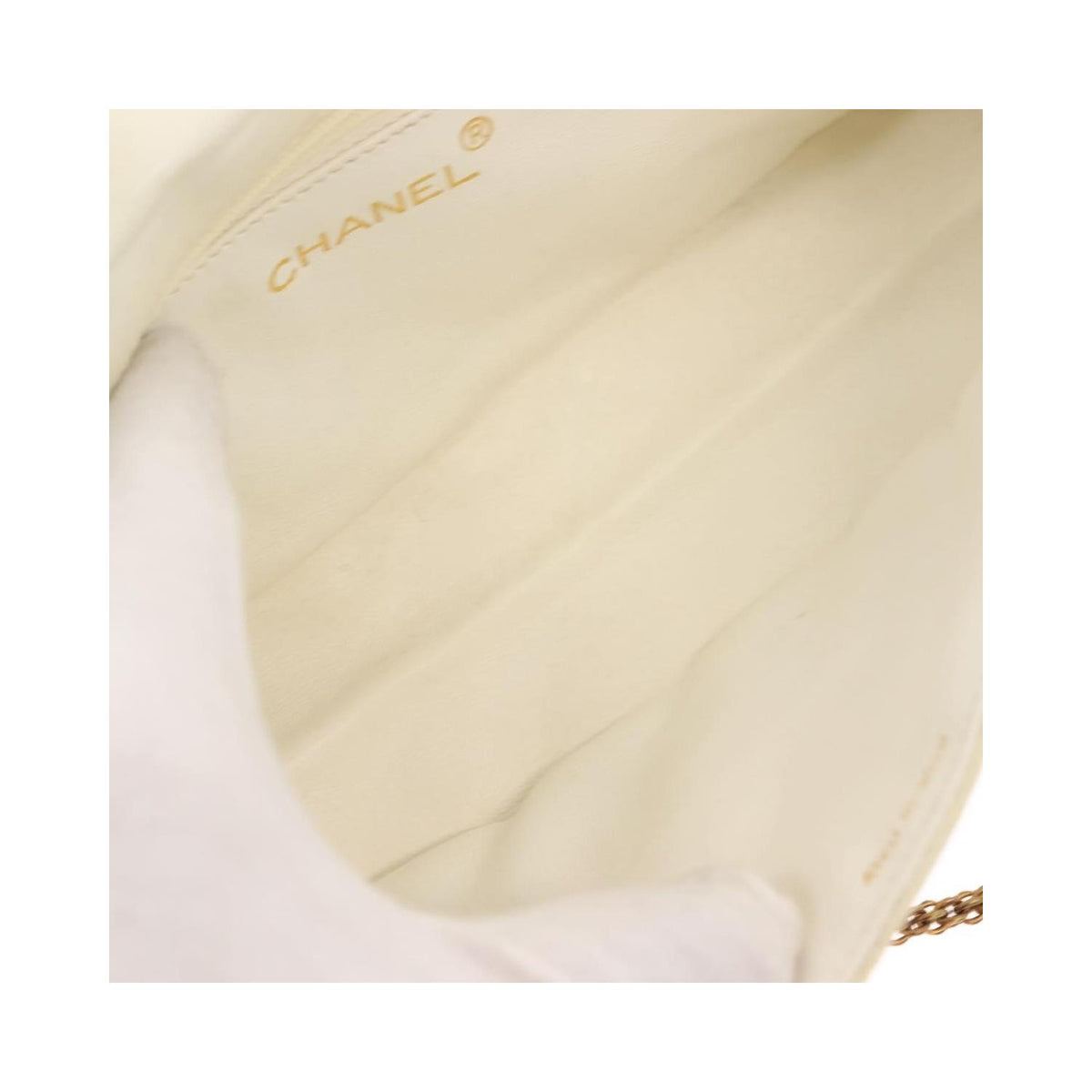 Pochette Chanel Full Flap Wallet On Chain Cuir - Blanc