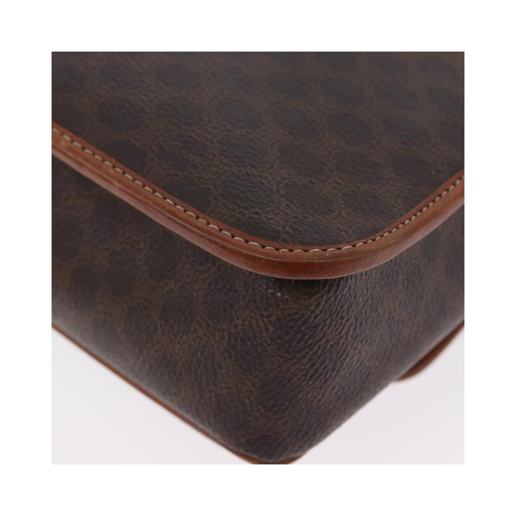 Borsa a spalla Celine Vintage Macadam Circle Logo in tela - Marrone