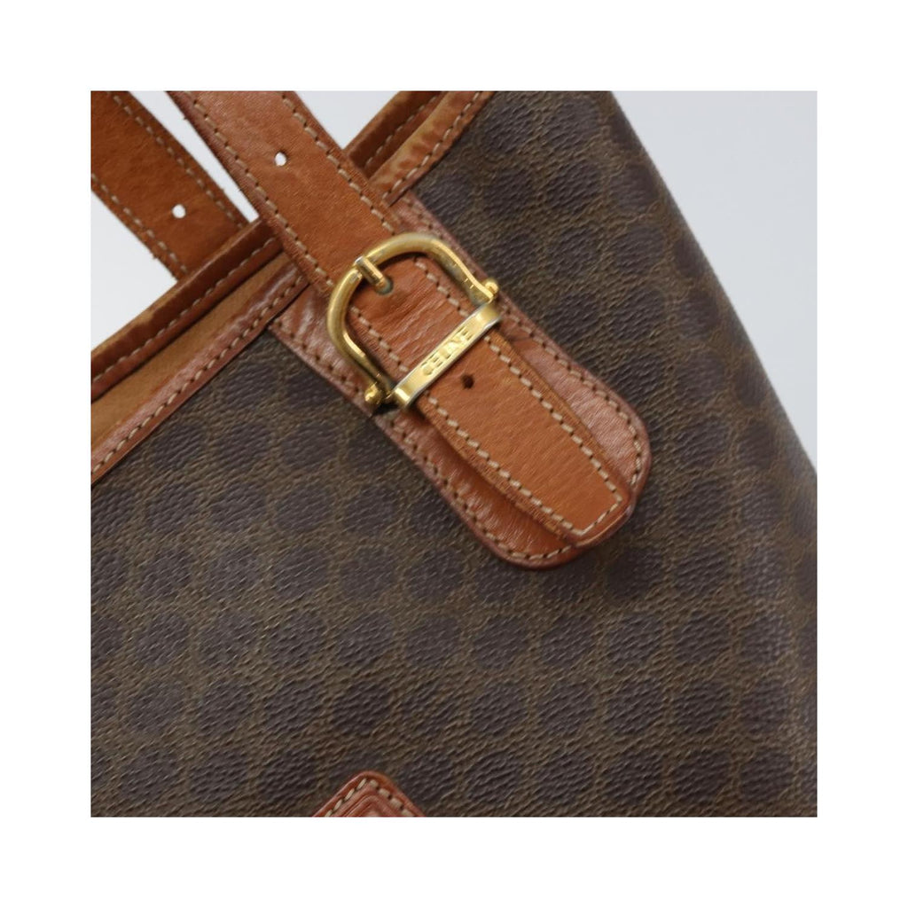 Cabas Celine Vintage Macadam Shopper Tote Toile - Marron