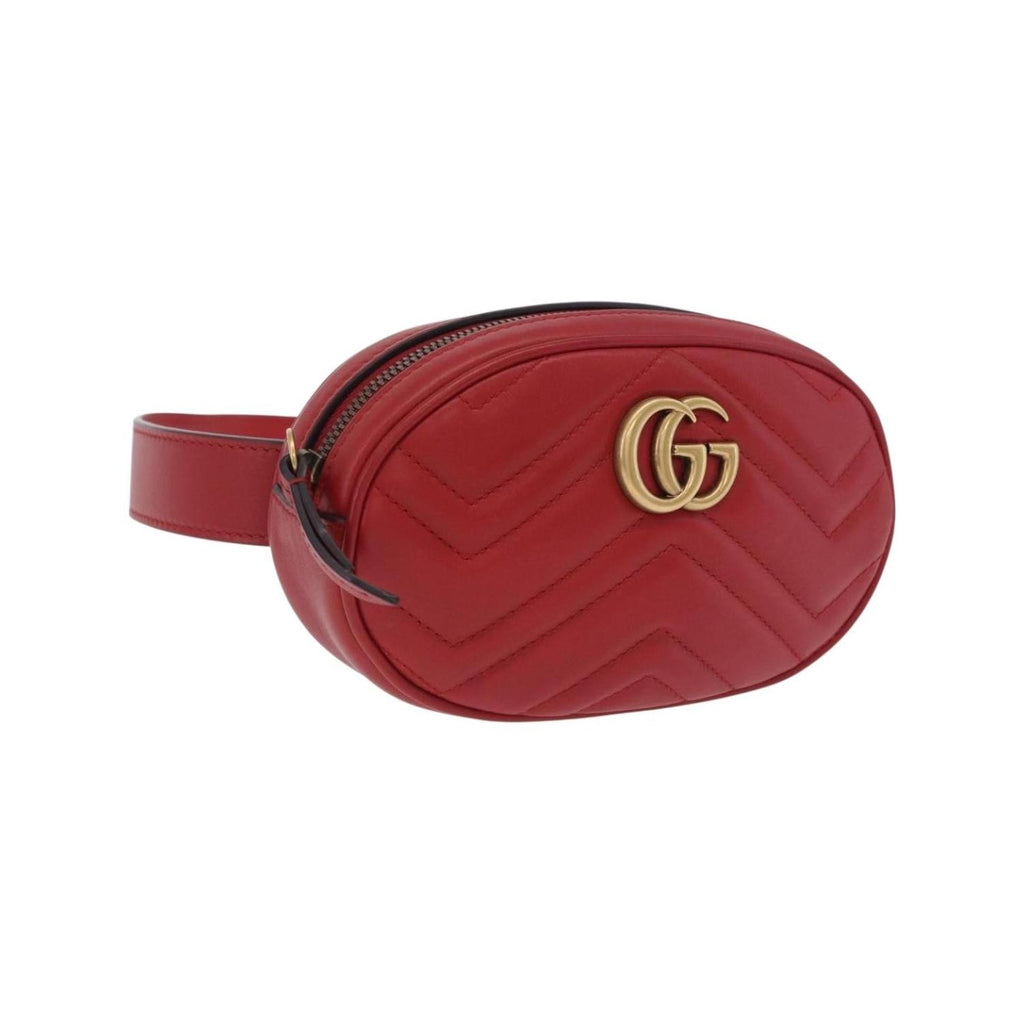 Sac À Main Gucci Gg Marmont Belt Cuir - Rouge