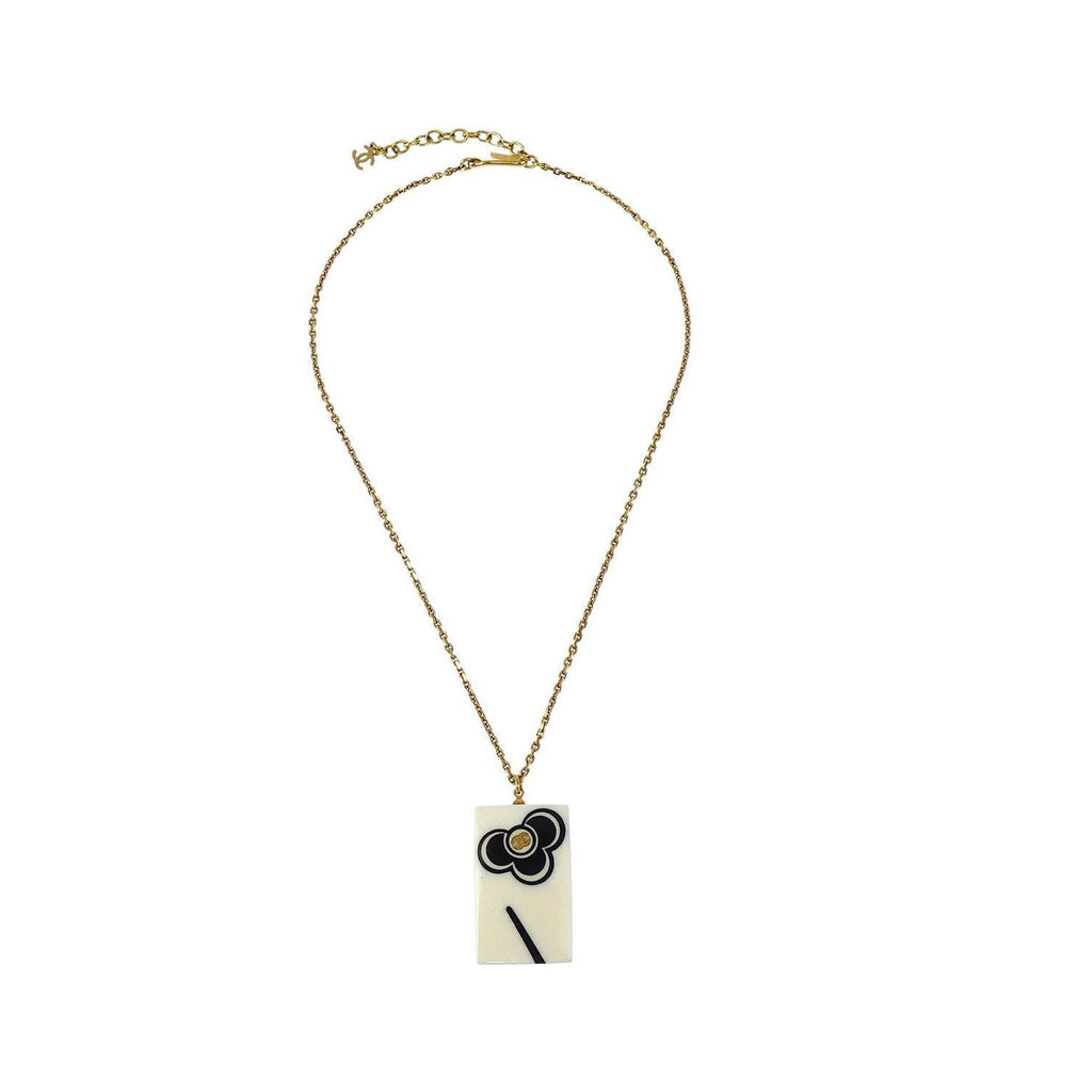 Collier Chanel Vintage Cc Rectangular Pendant Gold_Plated - Or