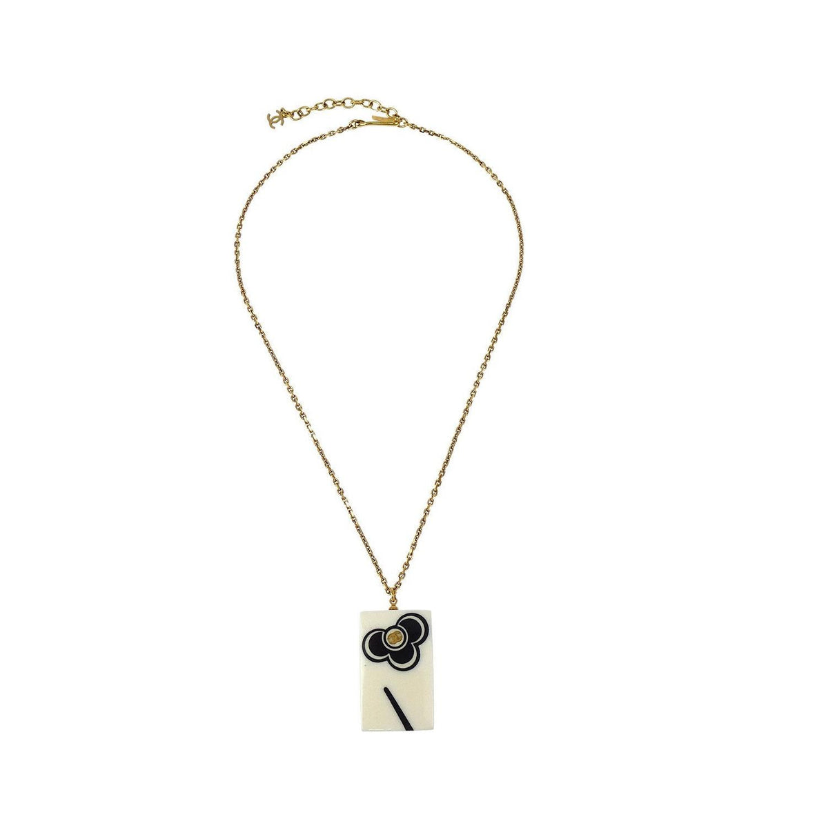 Collier Chanel Vintage Cc Rectangular Pendant Gold_Plated - Or