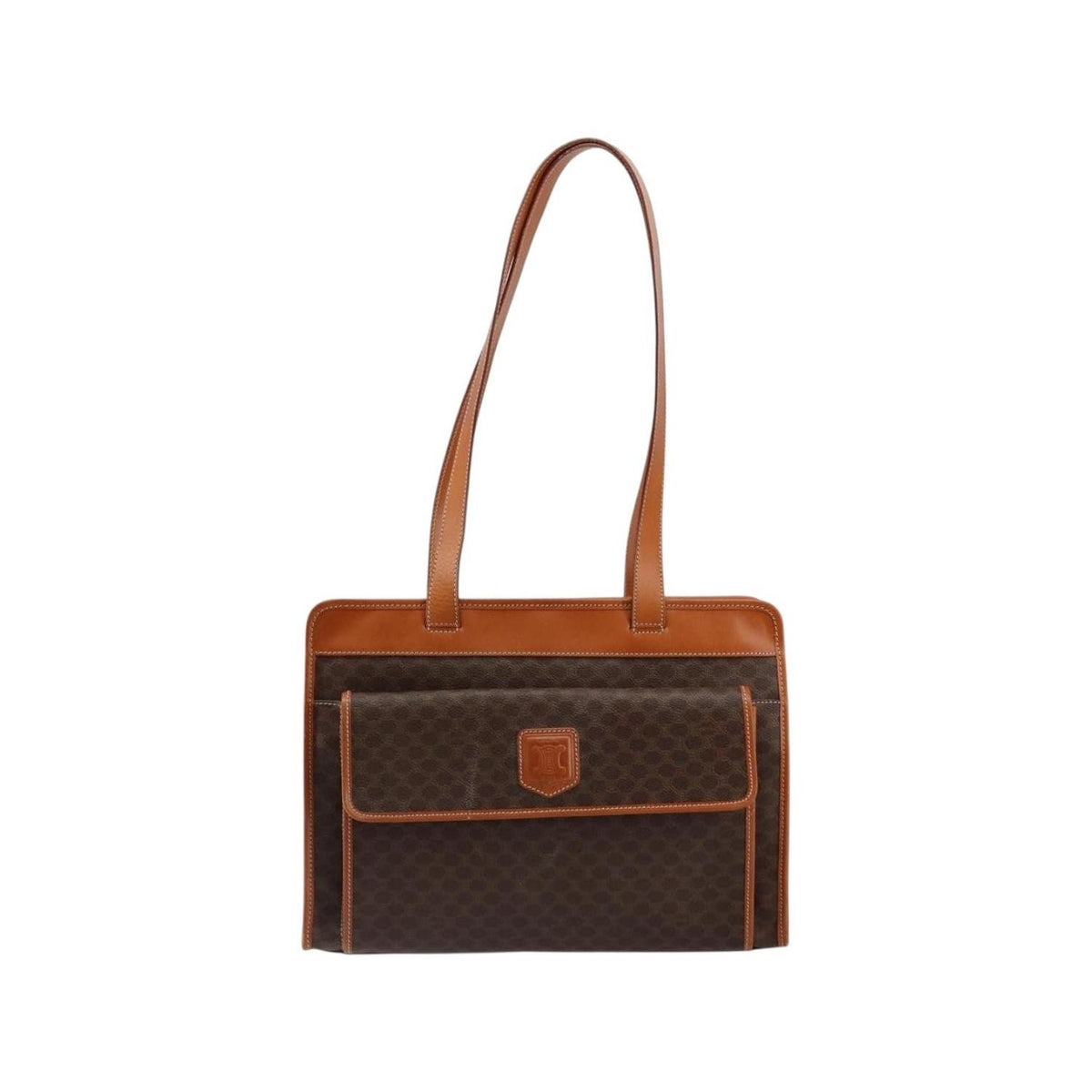 Cabas Celine Vintage Macadam Tote Bag Toile - Marron