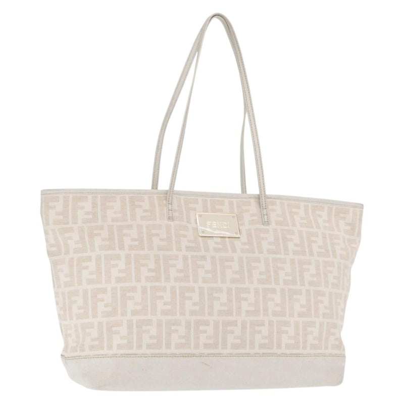 Fendi Roll Tote Zucca Canvas and Leather Large