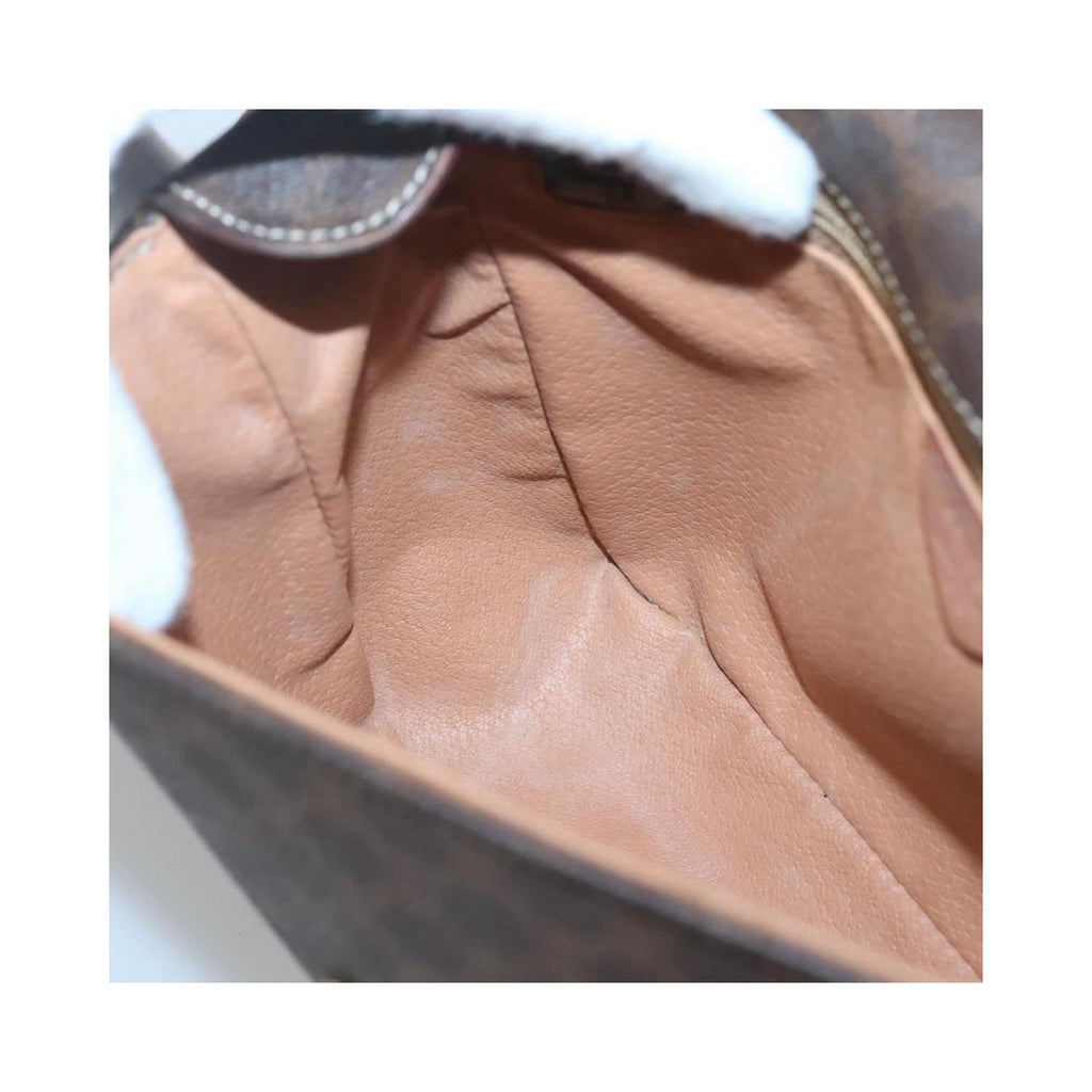 Sac Porté Épaule Celine Vintage Macadam Circle Logo Toile - Marron