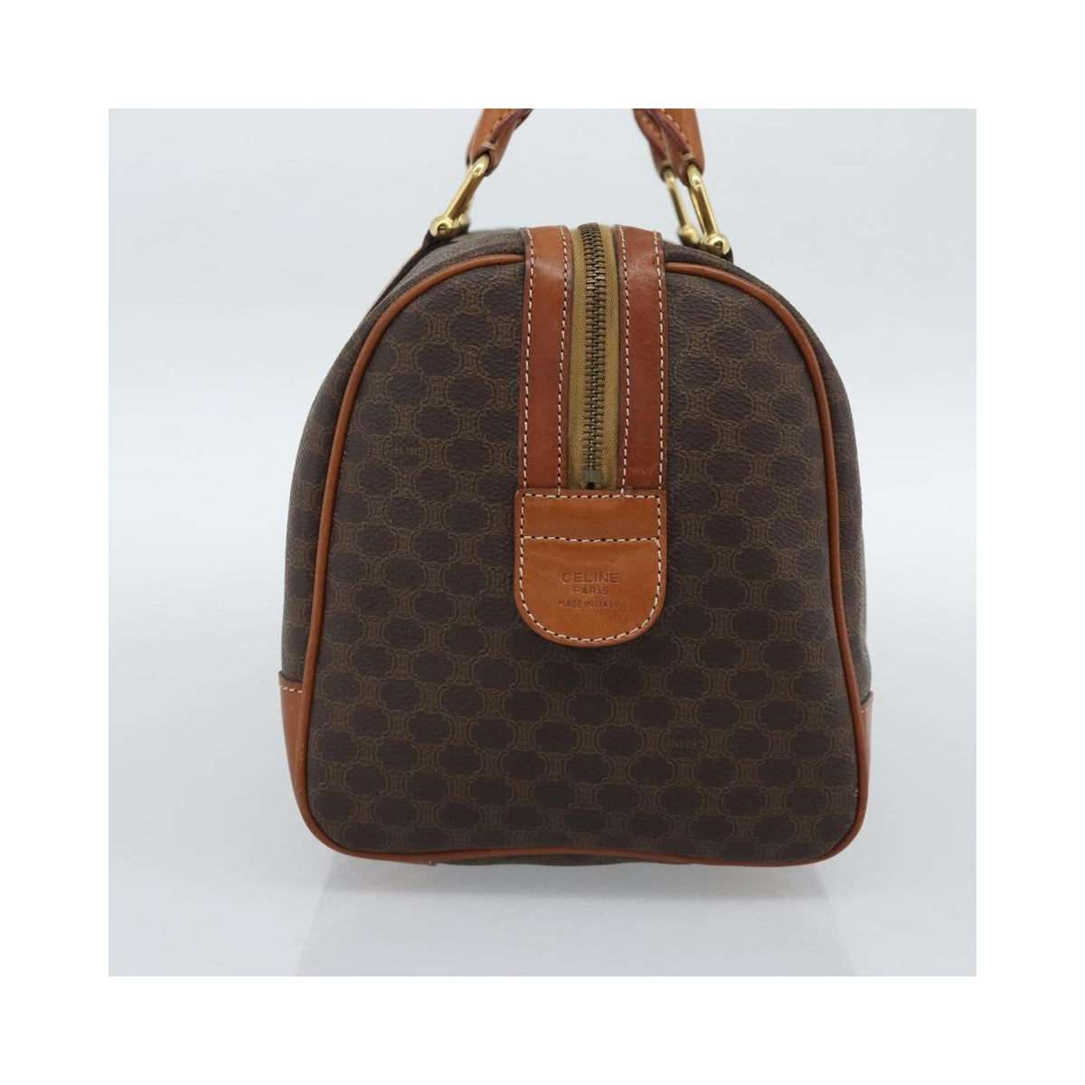 Sac À Main Celine Vintage Macadam Boston Toile - Marron