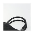 Cabas Gucci Vintage Bamboo Handle Tote Toile - Noir