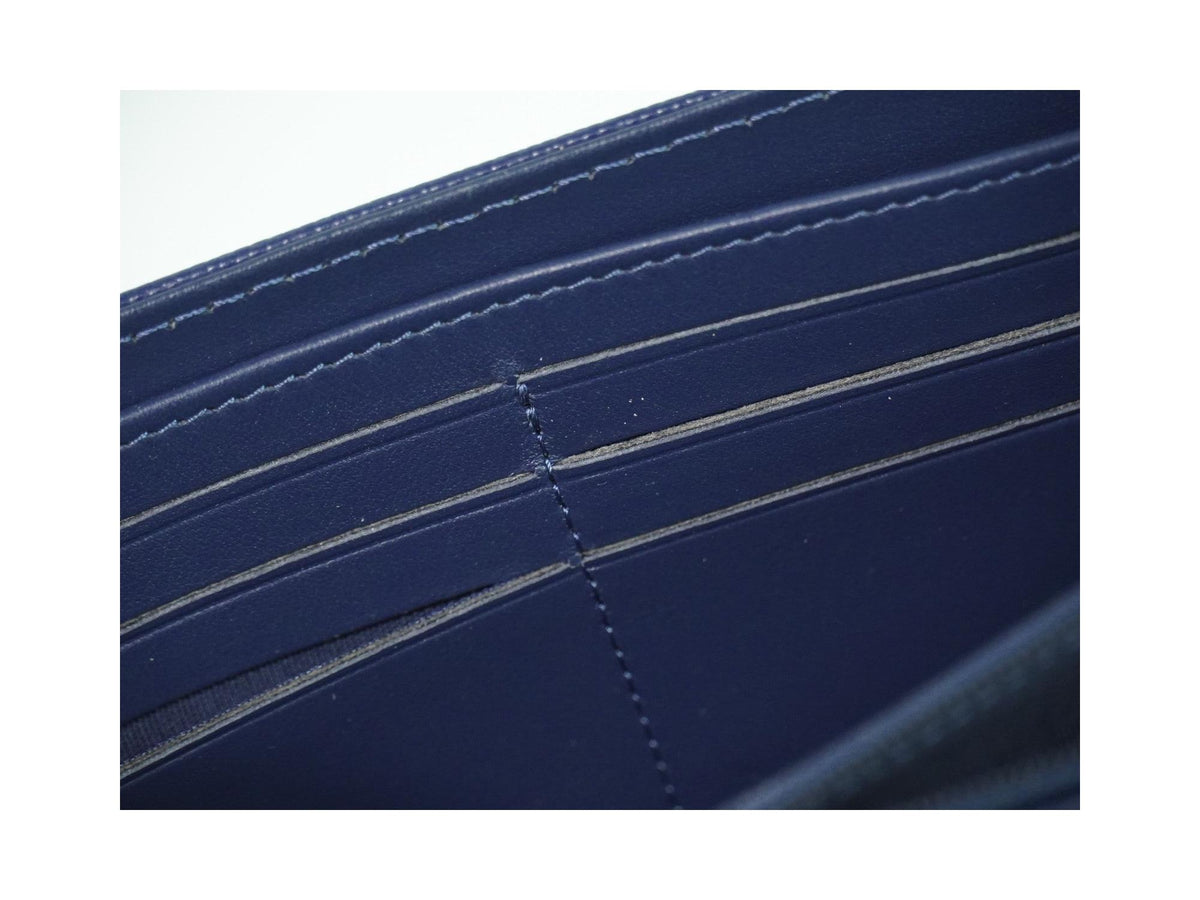 Portefeuille Chanel Deauville Flap Wallet Long Cuir - Bleu Marine
