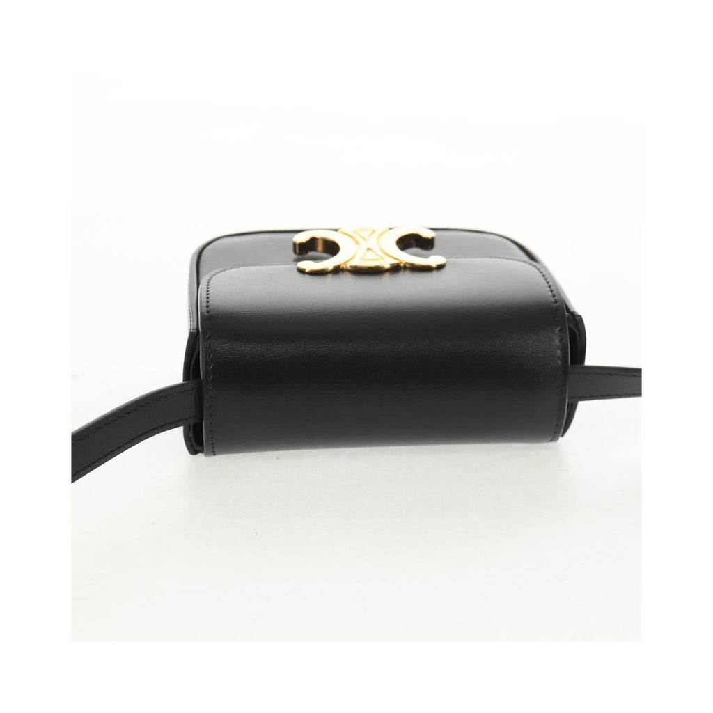 Sac À Main Celine Vintage Triomphe Shoulder Medium Cuir - Noir