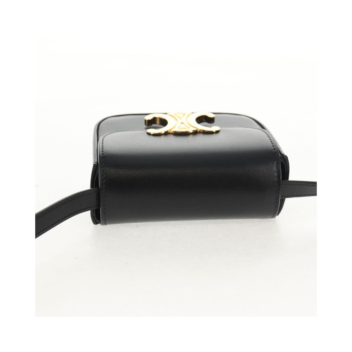 Sac À Main Celine Vintage Triomphe Shoulder Medium Cuir - Noir