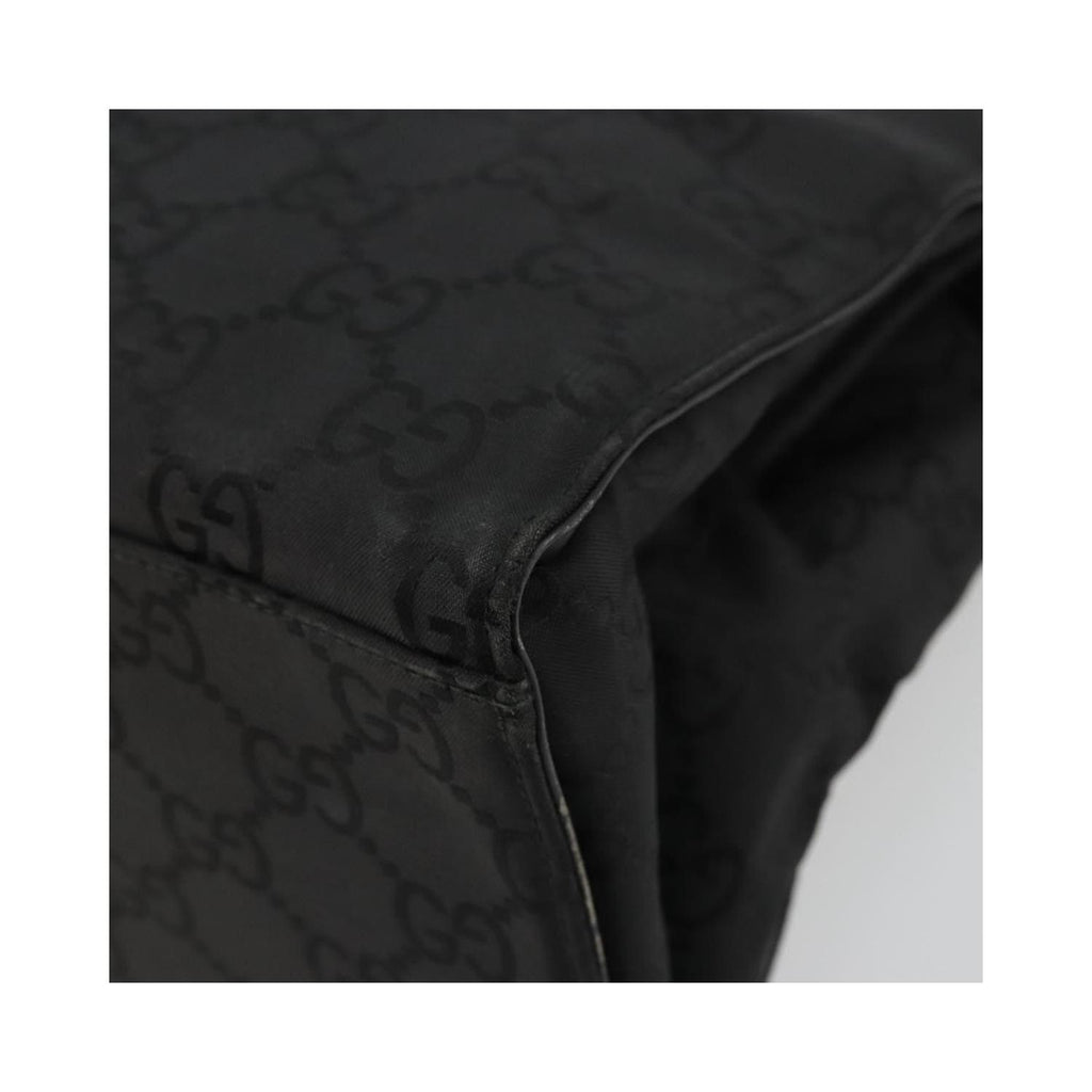 Cabas Gucci Vintage Bamboo Handle Tote Toile - Noir
