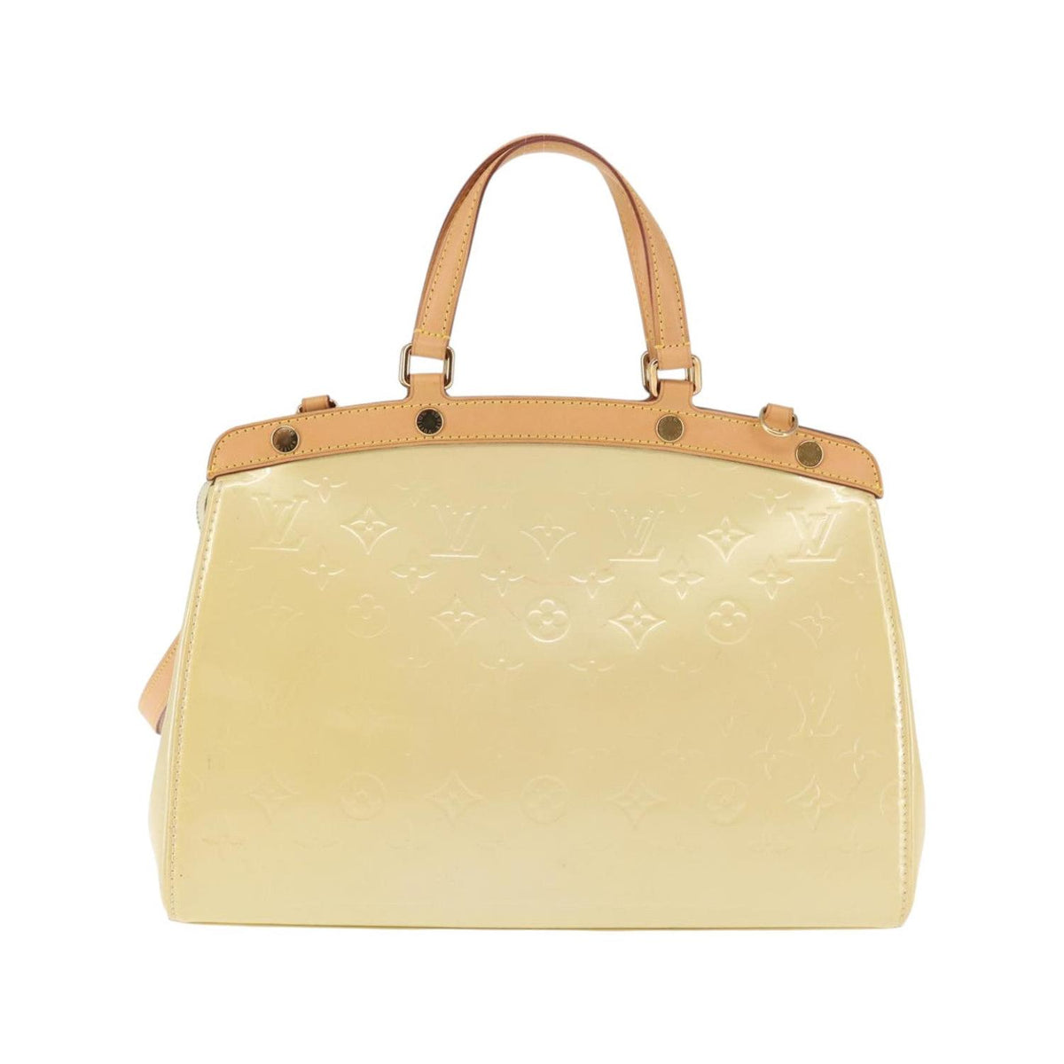 Sac Louis Vuitton Brea Handbag Mm Cuir Verni - Beige
