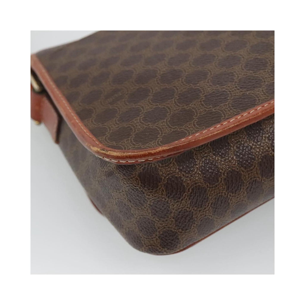 Celine - Vintage Macadam Circle Logo shoulder bag in canvas - Brown