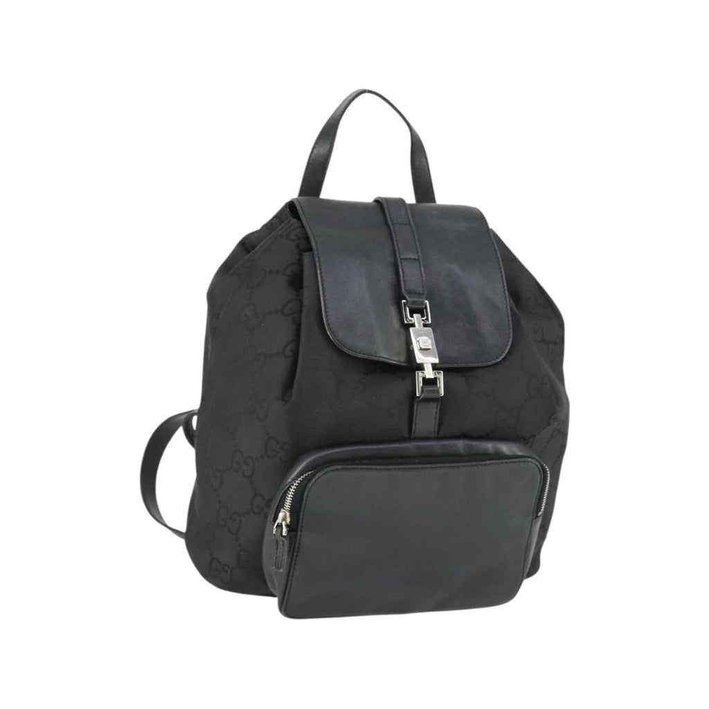 Sac À Dos Gucci Vintage Jackie Backpack Medium Toile - Noir