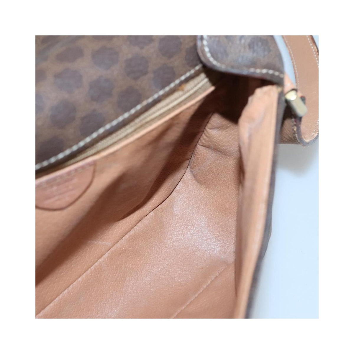 Sac Porté Épaule Celine Vintage Macadam Circle Logo Toile - Marron