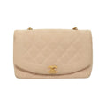 Sac Porté Épaule Chanel Vintage Diana Flap Small Toile - Rose