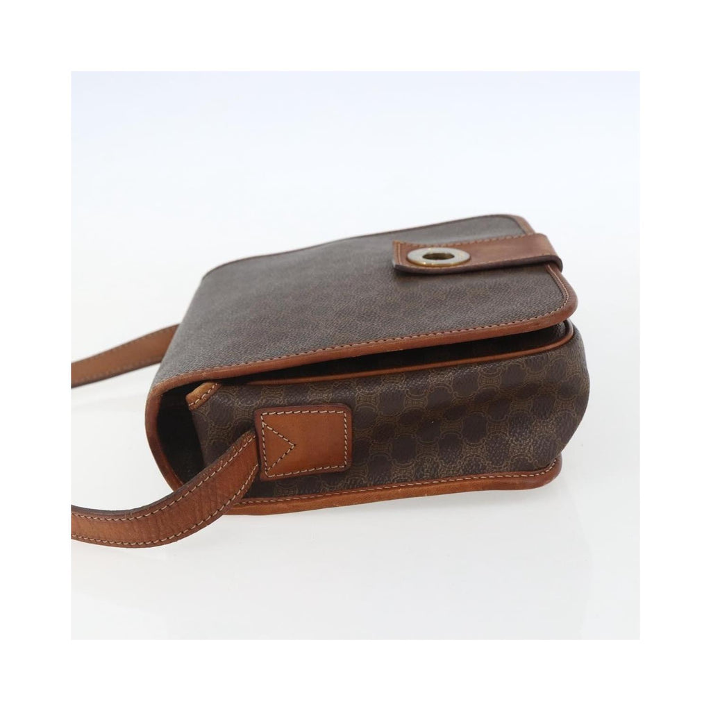 Sac Porté Épaule Celine Macadam Shoulder Bag Pvc - Marron
