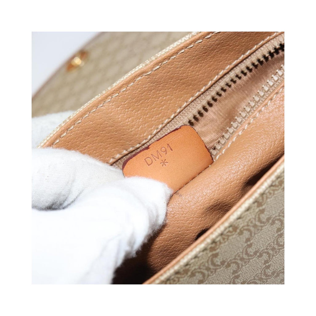 Sac Porté Épaule Celine Macadam Shoulder Bag Pvc - Beige