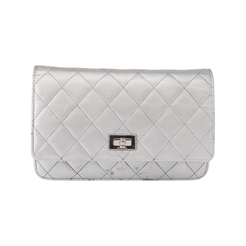 Sac Bandoulière Chanel Reissue 2.55 Wallet On Chain Cuir - Argent
