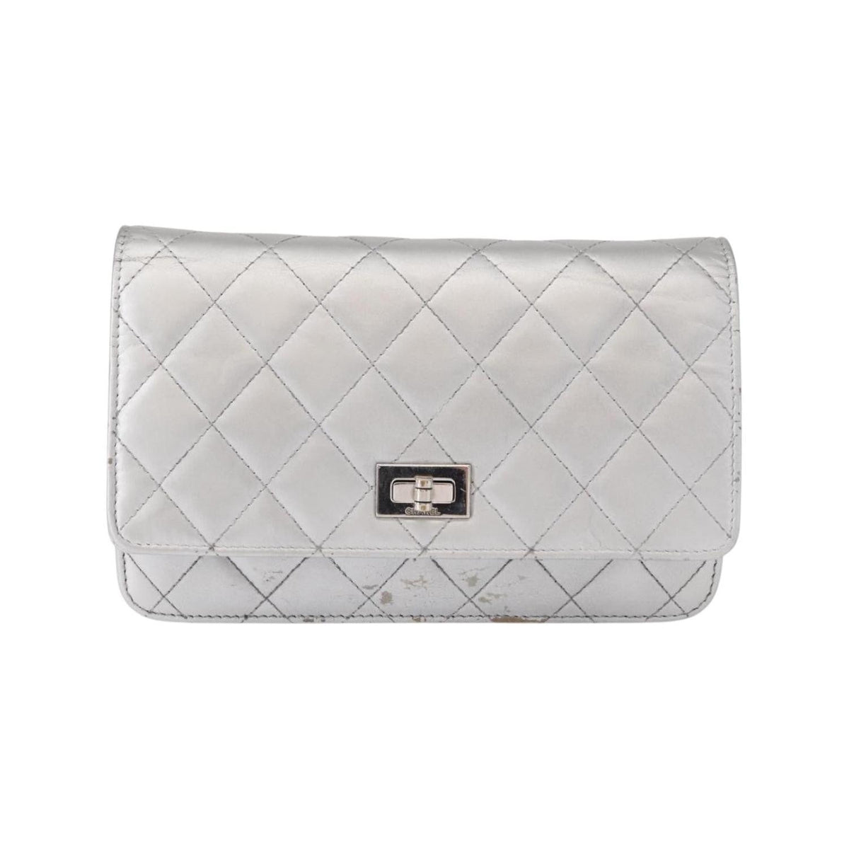 Sac Bandoulière Chanel Reissue 2.55 Wallet On Chain Cuir - Argent