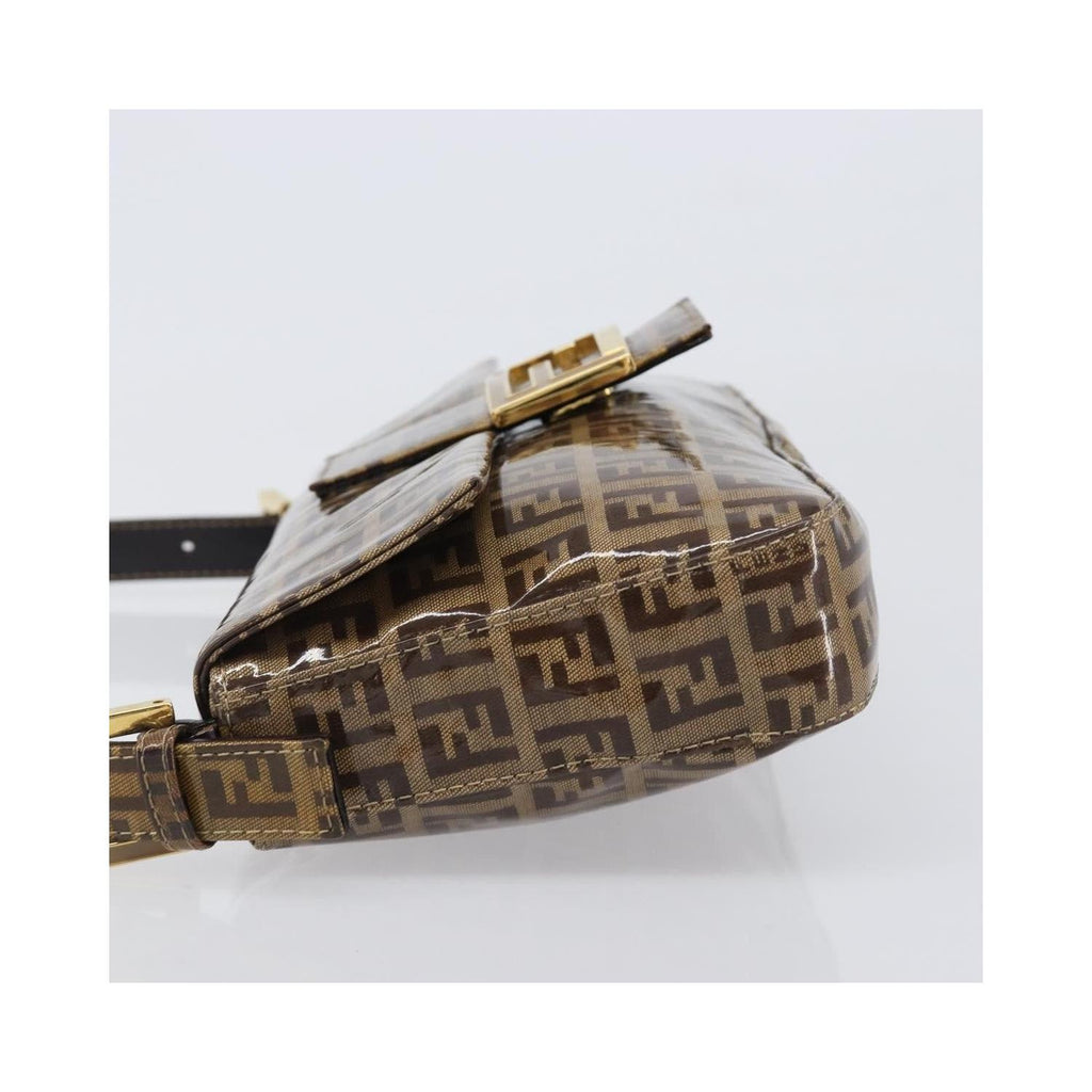 Borsa a spalla Fendi Mamma Baguette media in tela - Beige