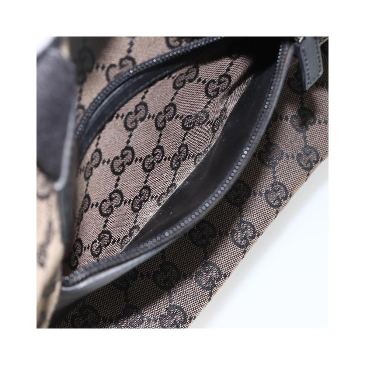 Cabas Gucci Vintage Front Pocket Tote Toile - Noir