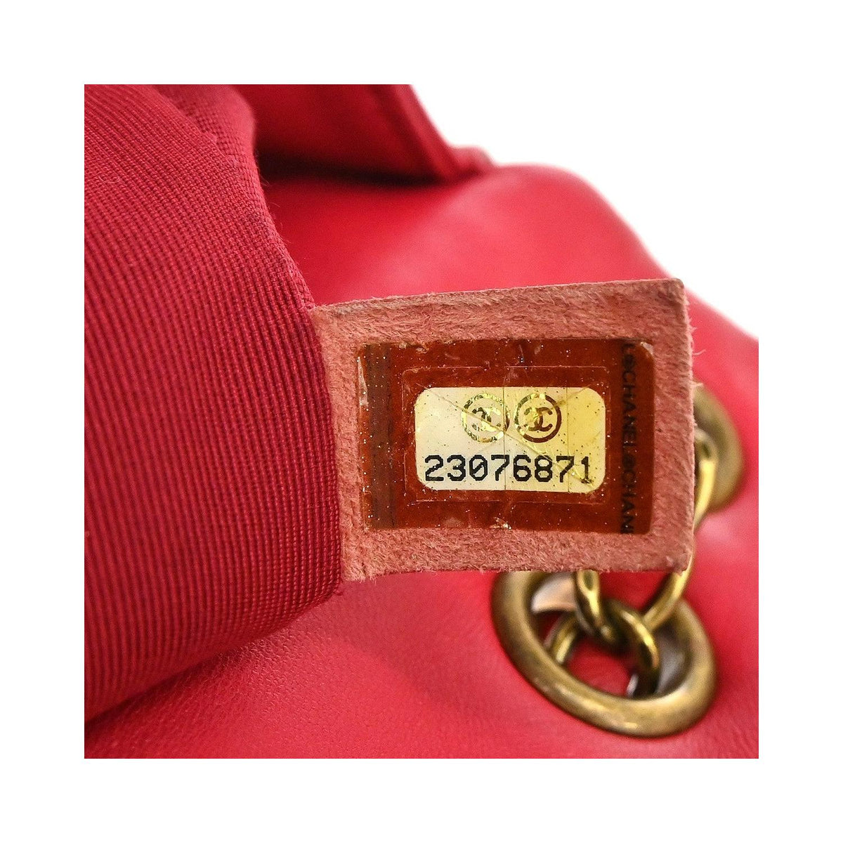 Sac Porté Épaule Chanel Surpique Chevron Cc Flap Medium Cuir - Rouge
