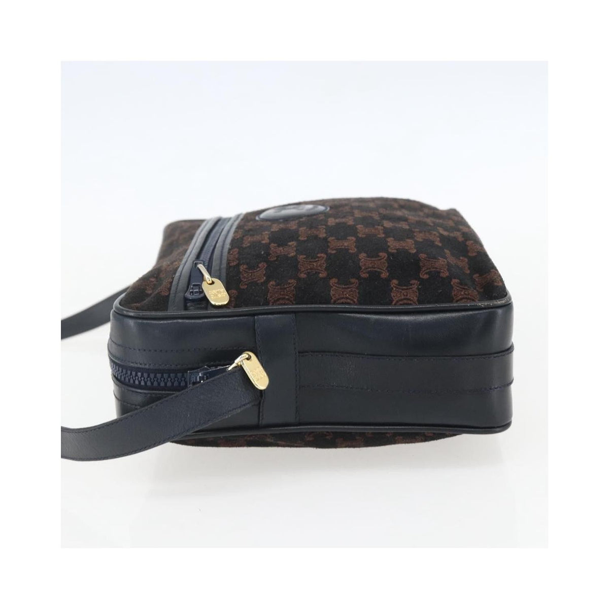Sac Porté Épaule Celine C Macadam Shoulder Bag Daim - Bleu Marine