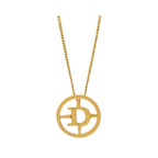 Collier Christian Dior Cd Round Pendant Gold_Plated - Or