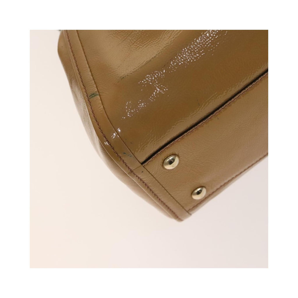 Sac Porté Épaule Gucci Soho Convertible Shoulder Bag Small Cuir Verni - Beige
