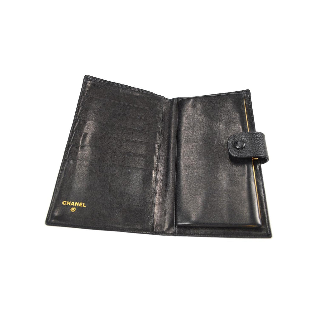 Portefeuille Chanel Timeless Cc French Long Cuir - Noir
