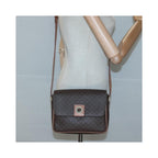 Sac Porté Épaule Celine Vintage Macadam Circle Logo Toile - Marron