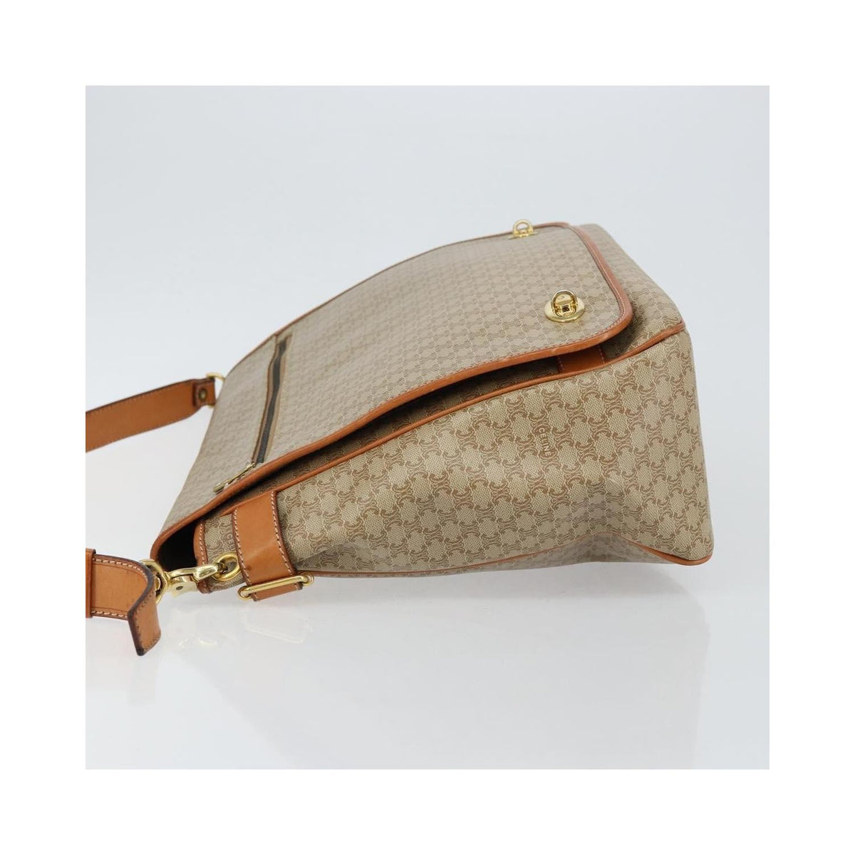 Sac Celine Macadam Shoulder Bag Toile - Beige