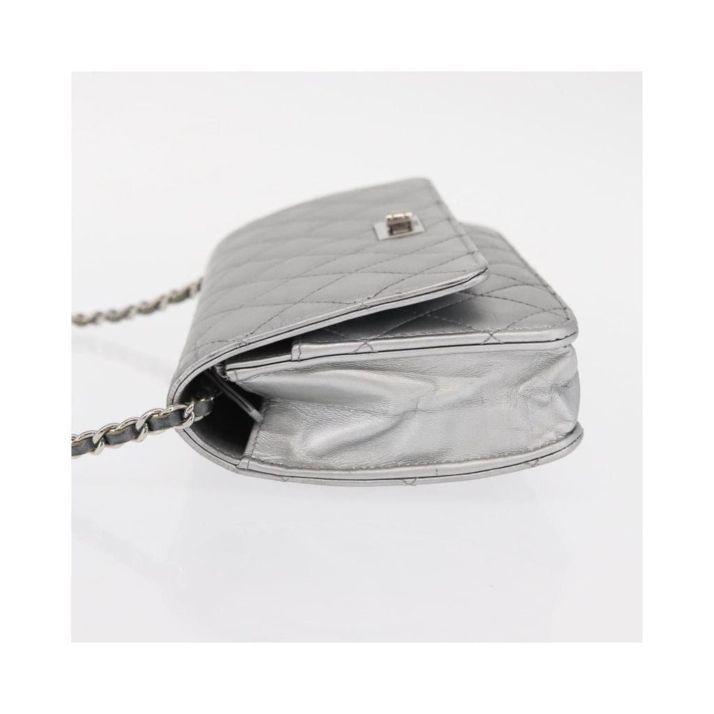 Sac Bandoulière Chanel Reissue 2.55 Wallet On Chain Cuir - Argent