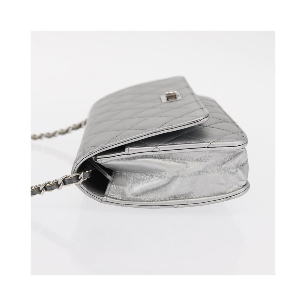 Sac Bandoulière Chanel Reissue 2.55 Wallet On Chain Cuir - Argent