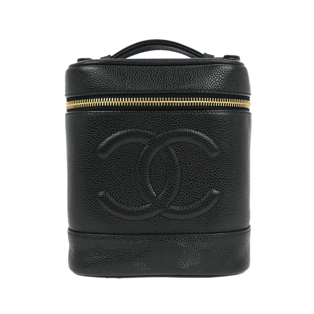 Sac À Main Chanel Vintage Timeless Cosmetic Case Small Cuir - Noir