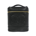 Sac À Main Chanel Vintage Timeless Cosmetic Case Small Cuir - Noir