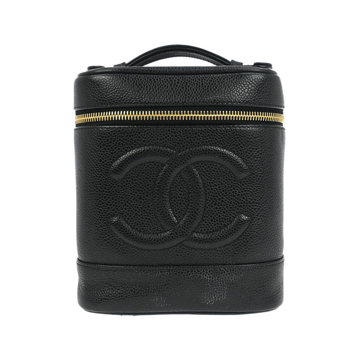 Sac À Main Chanel Vintage Timeless Cosmetic Case Small Cuir - Noir