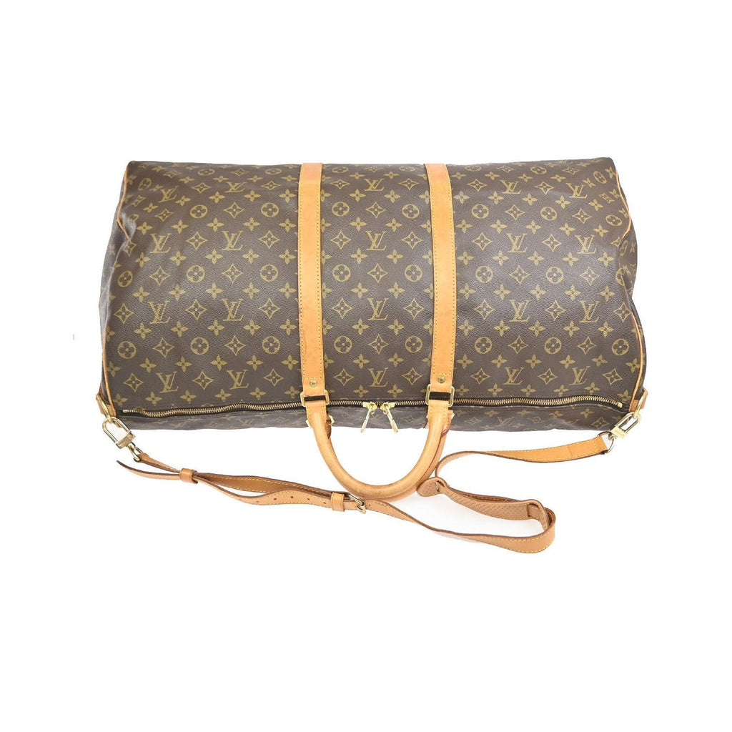 Bolsa de viaje Louis Vuitton Keepall Bandoulière 60 de lona - Marrón