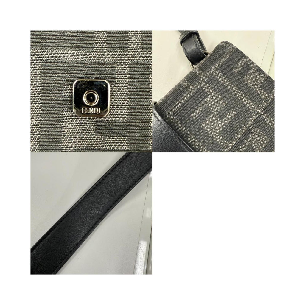 Sac Porté Épaule Fendi Baguette Convertible Belt Bag Toile - Noir