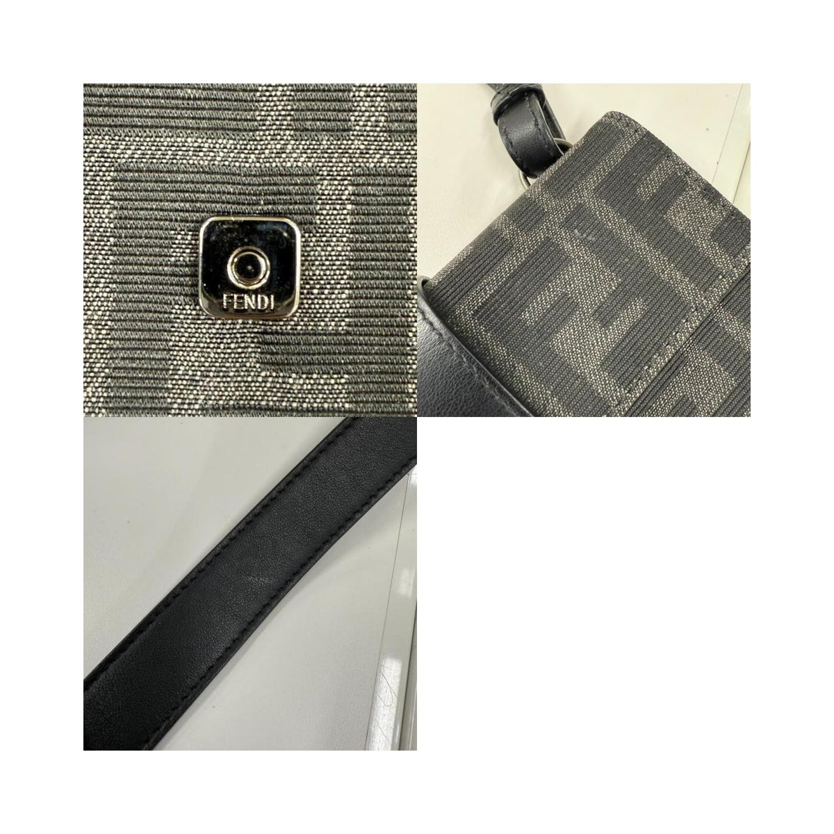 Sac Porté Épaule Fendi Baguette Convertible Belt Bag Toile - Noir