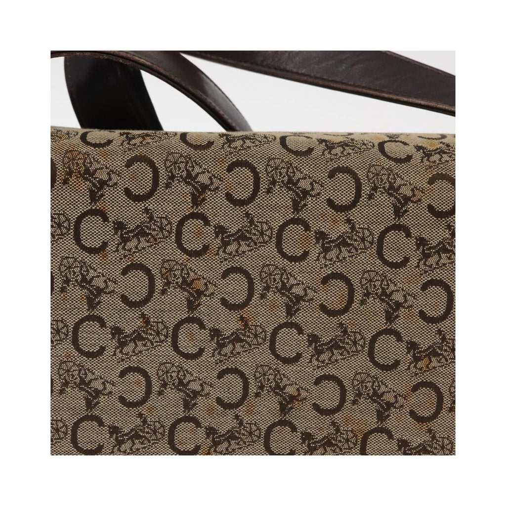 Sac Porté Épaule Celine Vintage Horse Carriage C Macadam Shoulder Bag Toile - Beige