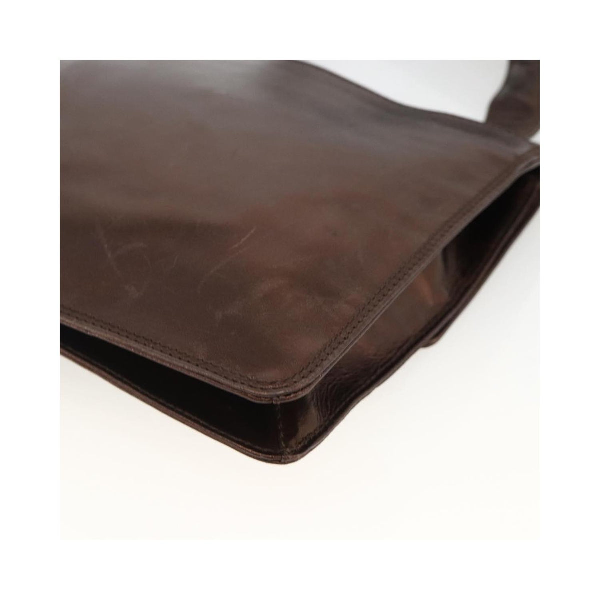 Sac Porté Épaule Chanel Vintage Logo Flap Messenger Medium Cuir - Marron
