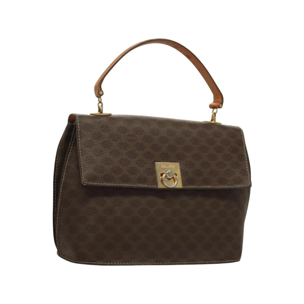 Sac À Main Celine Macadam Handbag Toile - Marron