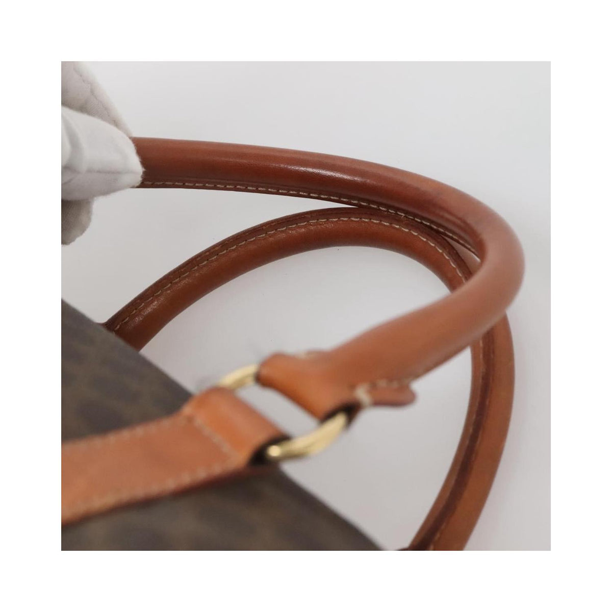 Sac Celine Macadam Handbag Toile - Marron