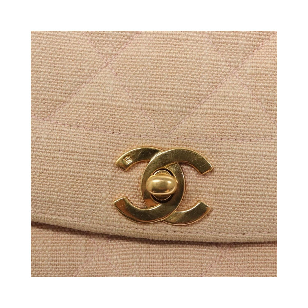 Sac Porté Épaule Chanel Vintage Diana Flap Small Toile - Rose