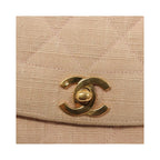 Sac Porté Épaule Chanel Vintage Diana Flap Small Toile - Rose